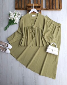 PUVFA ÖN TEK BAĞCIKLI ETEKLİ TAKIM 1734-07-YEŞİL - 