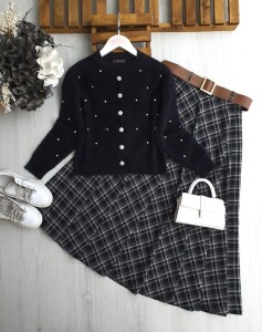 PUVJ TAŞLI ANGORA KISA HIRKA 8162-01-SİYAH - 1