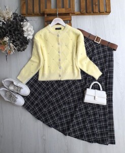 PUVJ TAŞLI ANGORA KISA HIRKA 8162-23-SARI - 