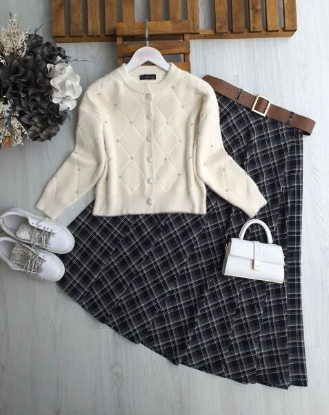 PUVJ TAŞLI ANGORA KISA HIRKA 8162-34-BEJ - 1