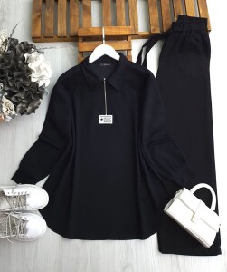 RONF ARMALI YARIM FERMUARLI SALAŞ TUNİK B3-3-5615-01-SİYAH - 