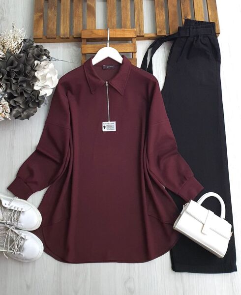 RONF ARMALI YARIM FERMUARLI SALAŞ TUNİK B3-3-5615-04-BORDO - 1