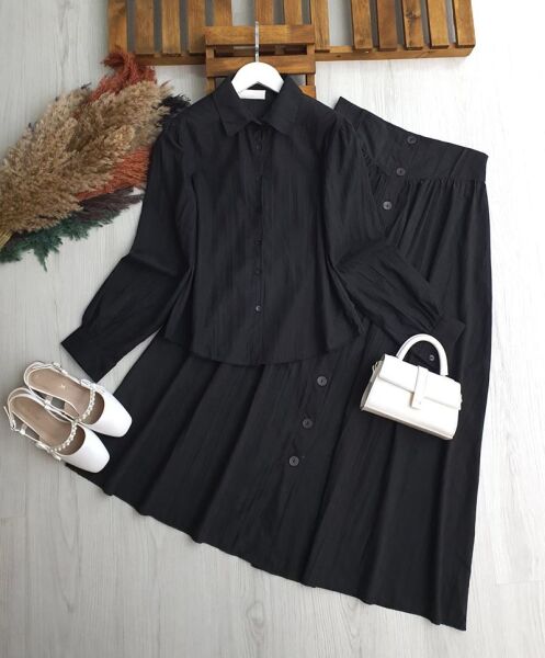 RÜZGA ETEK ÖNÜ DÜĞMELİ NUBUK CUPRA İKİLİ TAKIM B3-4-1711-01-SİYAH - 1