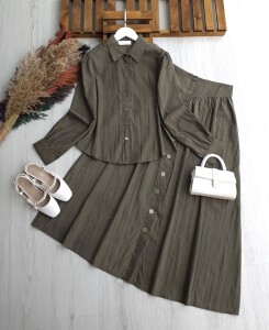 RÜZGA ETEK ÖNÜ DÜĞMELİ NUBUK CUPRA İKİLİ TAKIM B3-4-1711-09-HAKİ - 1