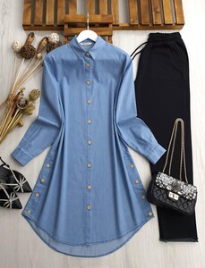 SALİNE AHŞAP DÜĞMELİ KOT TUNİK B11-5-5276-56-AÇIK KOT - 