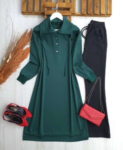 SEHA GENİŞ YAKA ÇITÇIT DÜĞMELİ TAMBOY TUNİK C13-5407-54-BENETTON - 