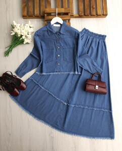 ŞELG PÜSKÜLLÜ TENSEL KOT ETEKLİ TAKIM 1747-56-AÇIK KOT - 1