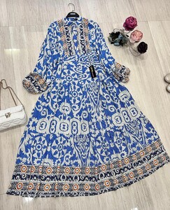 SELHE PATLI YARIM DÜĞMELİ HAKİM YAKA SALAŞ ELBİSE B11-1-2289-12-LACİVERT-SAKS - 