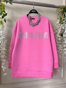 SELV TAŞ İŞLEME YAZILI ÜÇ İPLİK TUNİK B8-1-5473-47-PEMBE - 