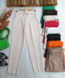 SİNE KENDİNDEN KEMERLİ HAVUÇ PANTOLON B8-5-23260-22-TAŞ - 