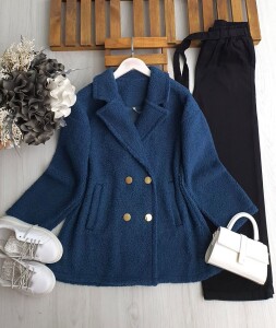 SIVE GOLD DÜĞME CEKET KAP 3212-46-PETROL MAVİSİ - 1