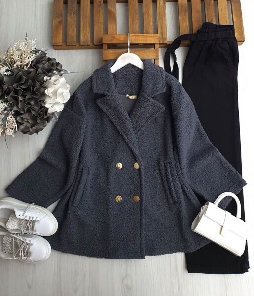 SIVE GOLD DÜĞME CEKET KAP 3212-58-FÜME - 1