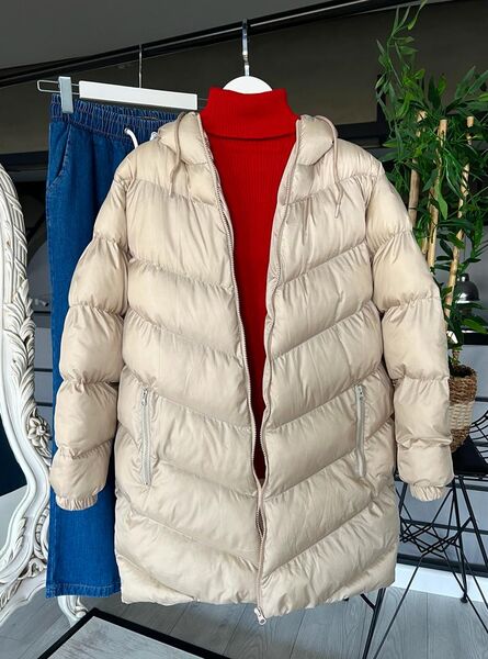 SOBVE KAPŞONLU ŞİŞME MONT 3155-34-BEJ - 1