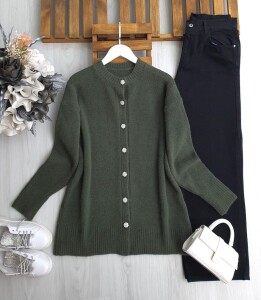 SOCSE TAŞLI DÜĞMELİ YUMOŞ HIRKA 8179-09-HAKİ - 