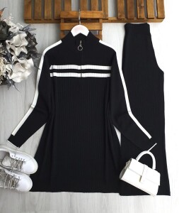 TAND YARIM FERMUARLI ŞERİTLİ TRİKO TAKIM A6-6-8153-01-SİYAH - 