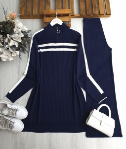 TAND YARIM FERMUARLI ŞERİTLİ TRİKO TAKIM A6-6-8153-12-LACİVERT - 