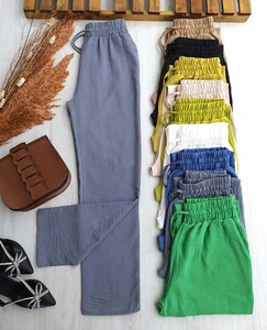 TECE BELİ LASTİKLİ BAĞCIKLI CEPLİ KETEN PANTOLON B9-5-6047-26-GRİ - 