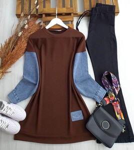 TESA TAŞLI KOT ARMALI KOLU KOT TUNİK B11-3-5379-37-KAHVE - 