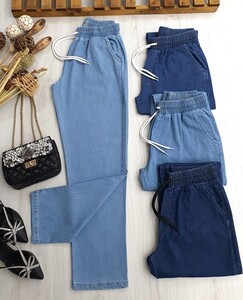 TOVS BELİ LASTİKLİ VE BAĞCIKLI KOT C11-6038-82-BUZ MAVİSİ - 