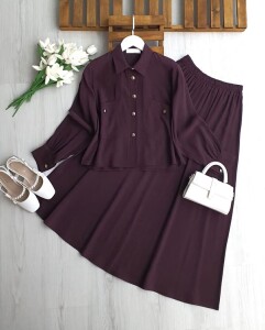 TULESY ÇAPRAZ CEPLİ TENSEL ETEKLİ TAKIM A3-4 1725-18-MÜRDÜM - 1