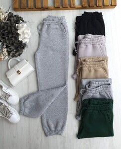 UBEL BELİ LASTİKLİ BAĞCIKLI CEPLİ ÜÇ İPLİK PANTOLON A8-5-6076-26-GRİ - 