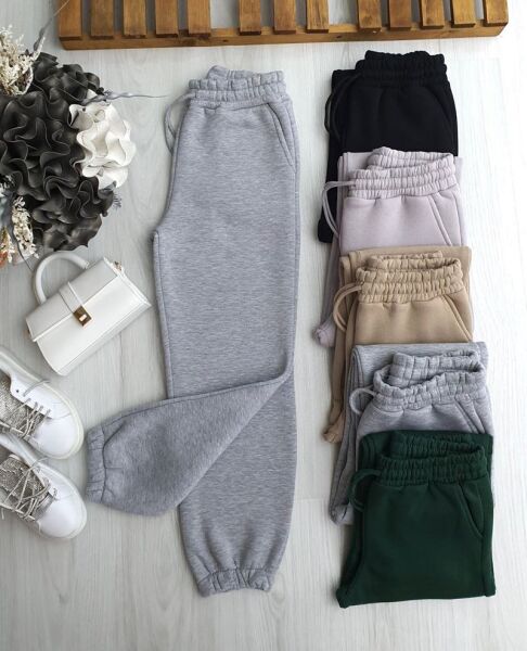 UBEL BELİ LASTİKLİ BAĞCIKLI CEPLİ ÜÇ İPLİK PANTOLON A8-5-6076-26-GRİ - 1