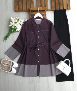 UCEGA ÖNÜ DÜĞMELİ BELİ BAĞCIKLI KOT KAP B2-4-5695-18-MÜRDÜM - 