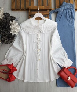 UDSYA BEBE YAKA BAĞCIKLI GÖMLEK B11-5-5546-20-BEYAZ - 1