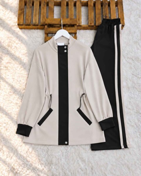 UKSEW BELİ LASTİKLİ ÖN PAT GARNİLİ İKİLİ TAKIM A3-2-10046-01-SİYAH - 1