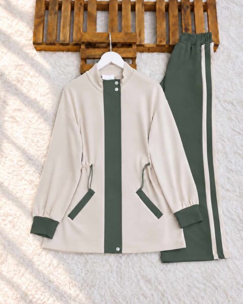 UKSEW BELİ LASTİKLİ ÖN PAT GARNİLİ İKİLİ TAKIM A3-2-10046-07-YEŞİL - 1