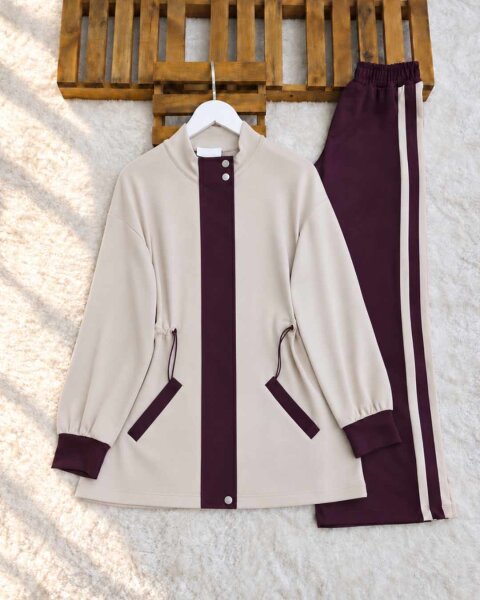 UKSEW BELİ LASTİKLİ ÖN PAT GARNİLİ İKİLİ TAKIM A3-2-10046-18-MÜRDÜM - 1
