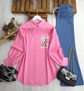 ULS NAKIŞ CEP BALON KOL GÖMLEK B5-4-23237-47-PEMBE - 