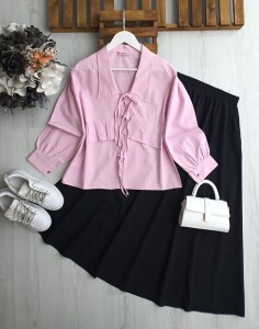 ULSEY FIRFIRLI BAĞCIKLI CEKET GÖMLEK D6-5545-05-PUDRA - 1