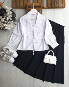 ULSEY FIRFIRLI BAĞCIKLI CEKET GÖMLEK D6-5545-20-BEYAZ - 1