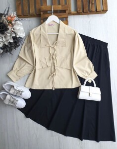 ULSEY FIRFIRLI BAĞCIKLI CEKET GÖMLEK D6-5545-34-BEJ - 1