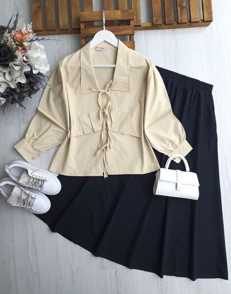 ULSEY FIRFIRLI BAĞCIKLI CEKET GÖMLEK D6-5545-34-BEJ - 1