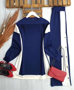 UNAY GARNİLİ PANTOLON ÇITÇIT DÜĞMELİ İKİLİ TAKIM B1-5-1553-12-LACİVERT - 