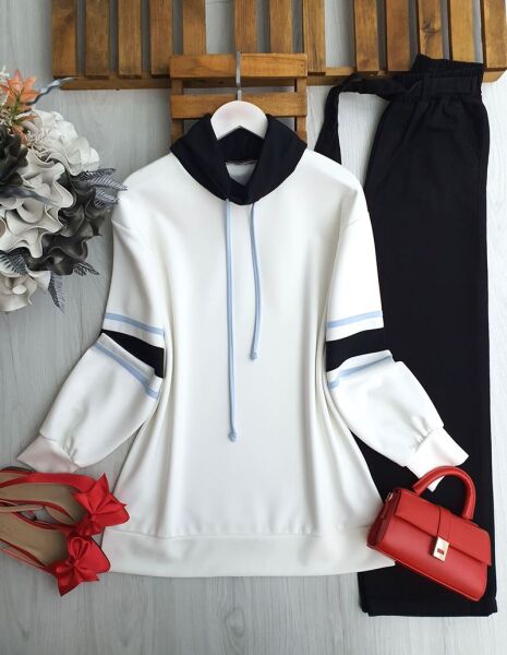 VALD DEGAJE YAKA KOLU GARNİLİ TUNİK A5-1-1684-01-SİYAH - 1