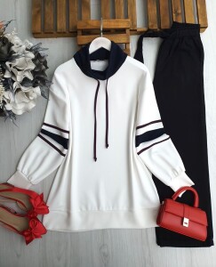 VALD DEGAJE YAKA KOLU GARNİLİ TUNİK 1684-12-LACİVERT - 