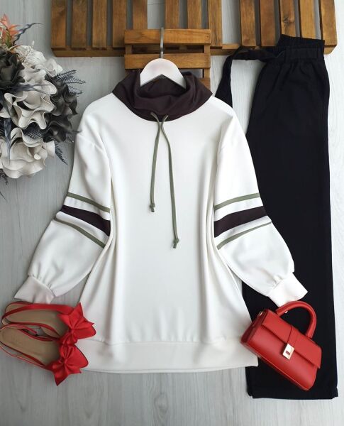 VALD DEGAJE YAKA KOLU GARNİLİ TUNİK A5-1-1684-37-KAHVE - 1