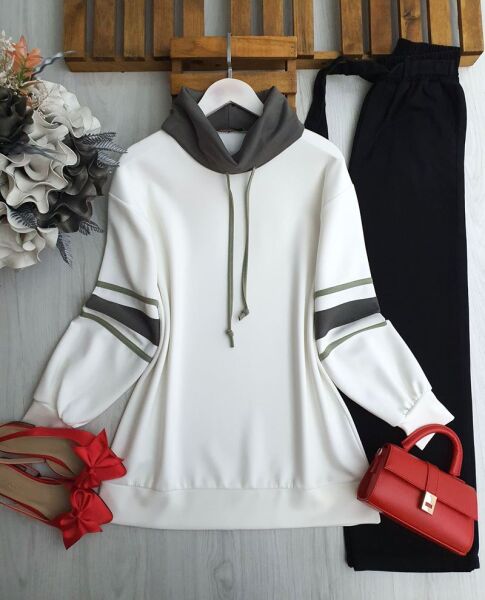 VALD DEGAJE YAKA KOLU GARNİLİ TUNİK A5-1-1684-58-FÜME - 1