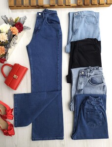 VİLGA BEL ARKADAN LASTİKLİ FERMUARLI BOL PAÇA KOT A4-4-6055-57-KOYU KOT - 