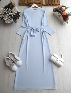 VODE CEPLİ KEMERLİ GİY ÇIK ELBİSE B11-2-2410-13-BEBE MAVİSİ - 1