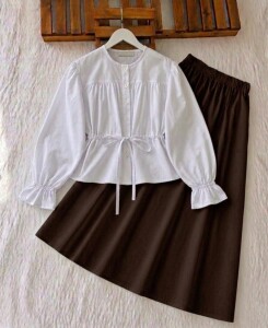 VOTY BELİ TÜNEL BAĞLAMALI GÖMLEK 5676-20-BEYAZ - 1