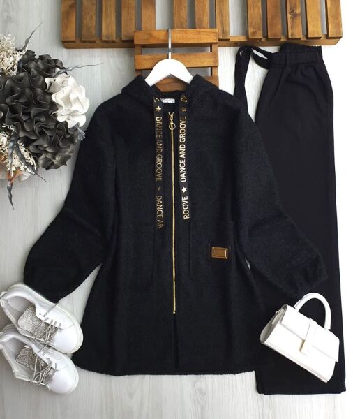 VUFF GOLD ARMALI YAZILI BAĞCIKLI KAŞE KAP B7-4-3203-01-SİYAH - 1