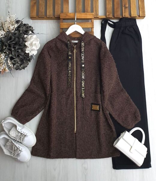 VUFF GOLD ARMALI YAZILI BAĞCIKLI KAŞE KAP B7-4-3203-37-KAHVE - 1