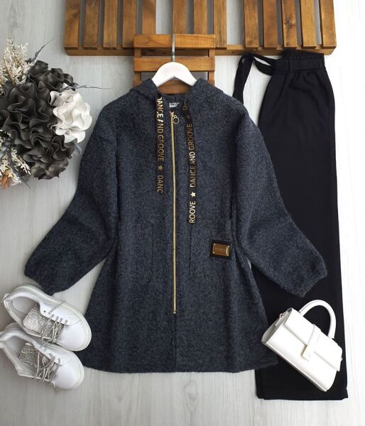 VUFF GOLD ARMALI YAZILI BAĞCIKLI KAŞE KAP B7-4-3203-58-FÜME - 1