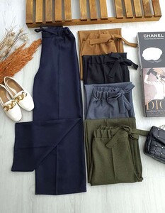 WEQU BELİ LASTİKLİ BOL PAÇA PANTOLON C12-6027-12-LACİVERT - 
