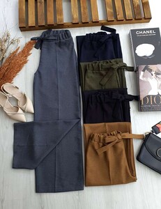 WEQU BELİ LASTİKLİ BOL PAÇA PANTOLON C12-6027-29-ANTRASİT - 