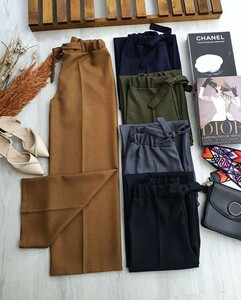 WEQU BELİ LASTİKLİ BOL PAÇA PANTOLON C12-6027-48-BİSKÜVİT - 